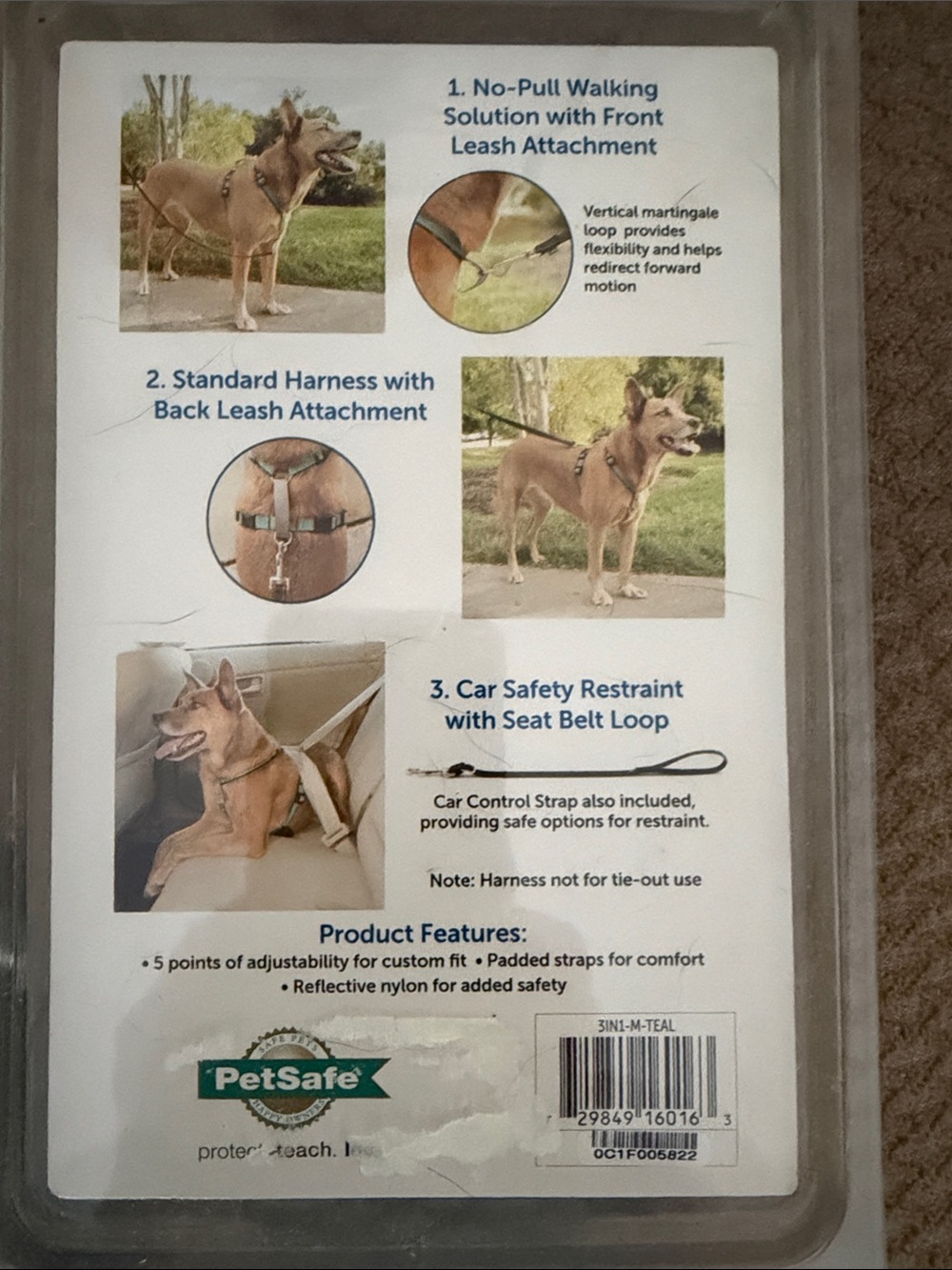 PetSafe Teal 3-in-1 Dog Harness - Medium - Picture 2 of 8